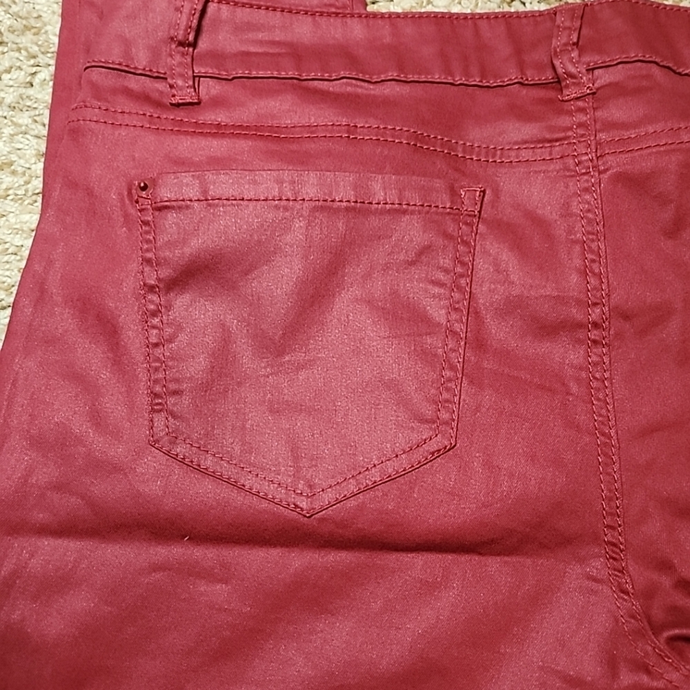 Bisou Bisou Michele Bohbot Skinny Jeggings Red Jeans Denim Pant Cotton Women - Picture 3 of 8